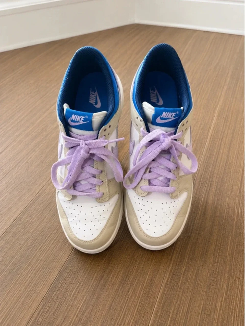 Nike Dunk Low GS Light Orewood Brown White Lilac Bloom Youth Size 7 Gently Worn